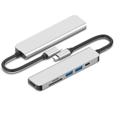 Displayport-Nabe Dockingstation Usb Multiport 6in1 für Leser Chromebook PD77W SD/TF