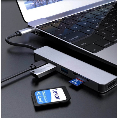Displayport-Nabe Dockingstation Usb Multiport 6in1 für Leser Chromebook PD77W SD/TF